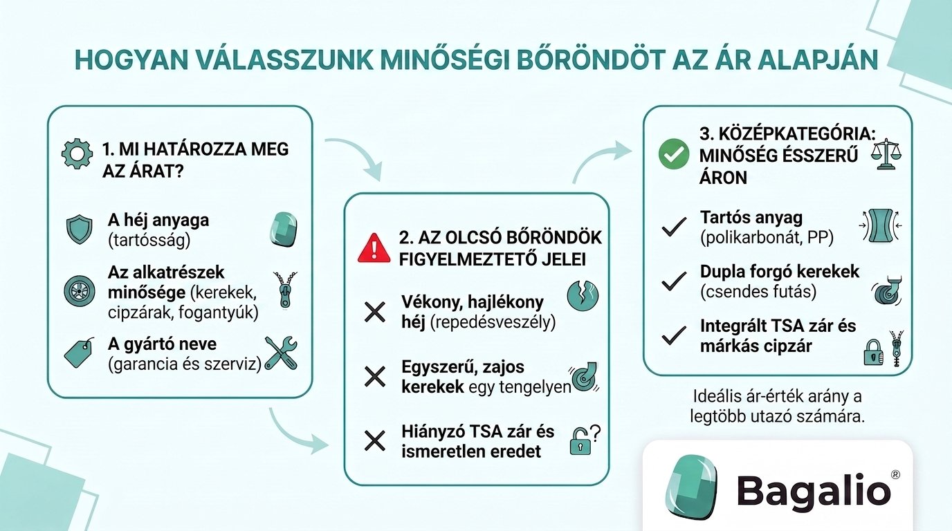 Infografika: Bőröndválasztás ár alapján
